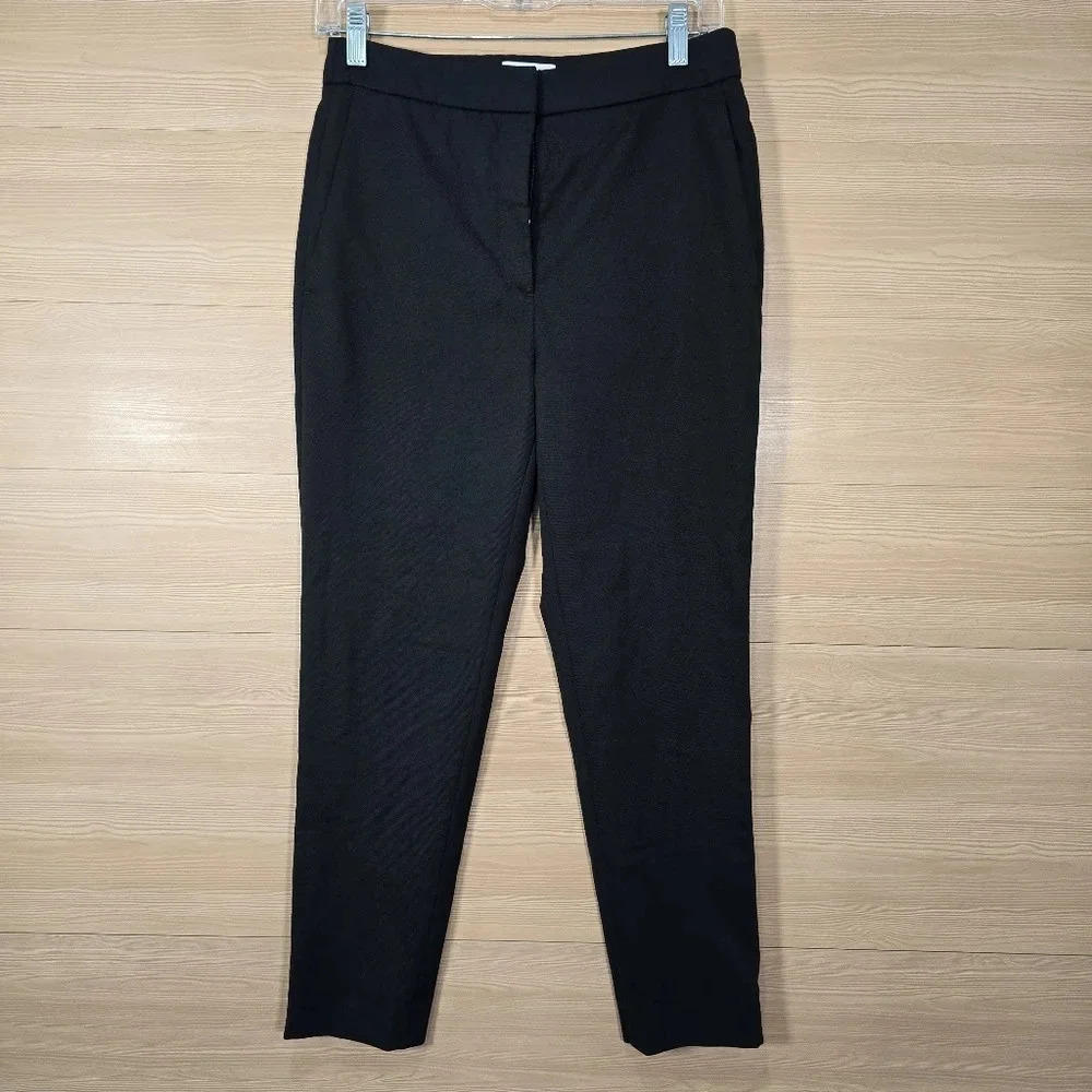 Sandro Paris Womens Wool Blend Trouser Straight Leg Pants Black Size FR 36 US 6
